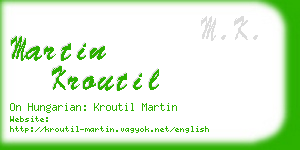 martin kroutil business card